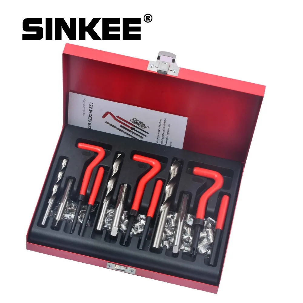 88 Piece Thread Repair Recoil Insert Kit Drill Tap Car Garage Tools M6 X 1 - M8 X 1.25 - M10 X 1.5 SK1040