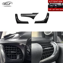 3pcs Carbon Fiber Color Bamboo Grain Air Condition Outlet AC Vent Trim for Toyota Hilux Revo Conquest 2015-2021