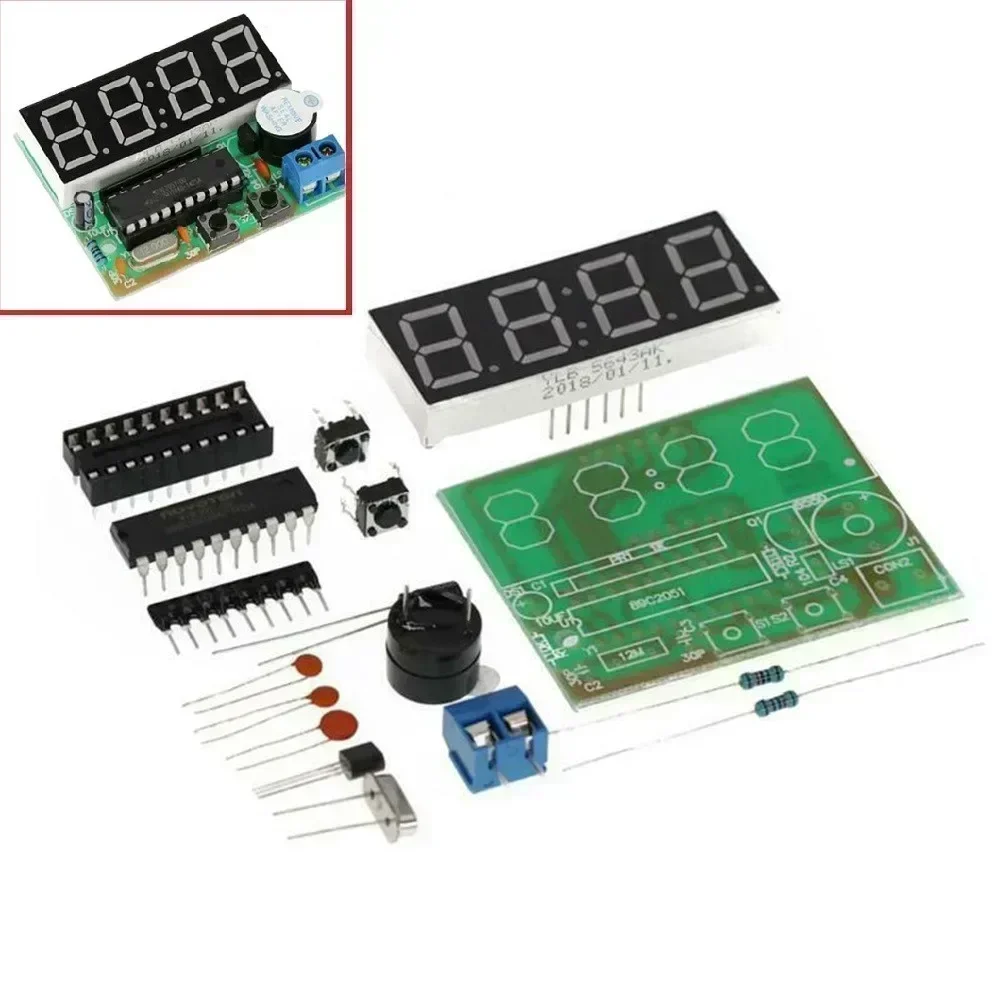 AT89C2051 4-bit Digital Electronic Clock DIY Soldering Practice Soldering Skills For Test Measurement Tool Accessory