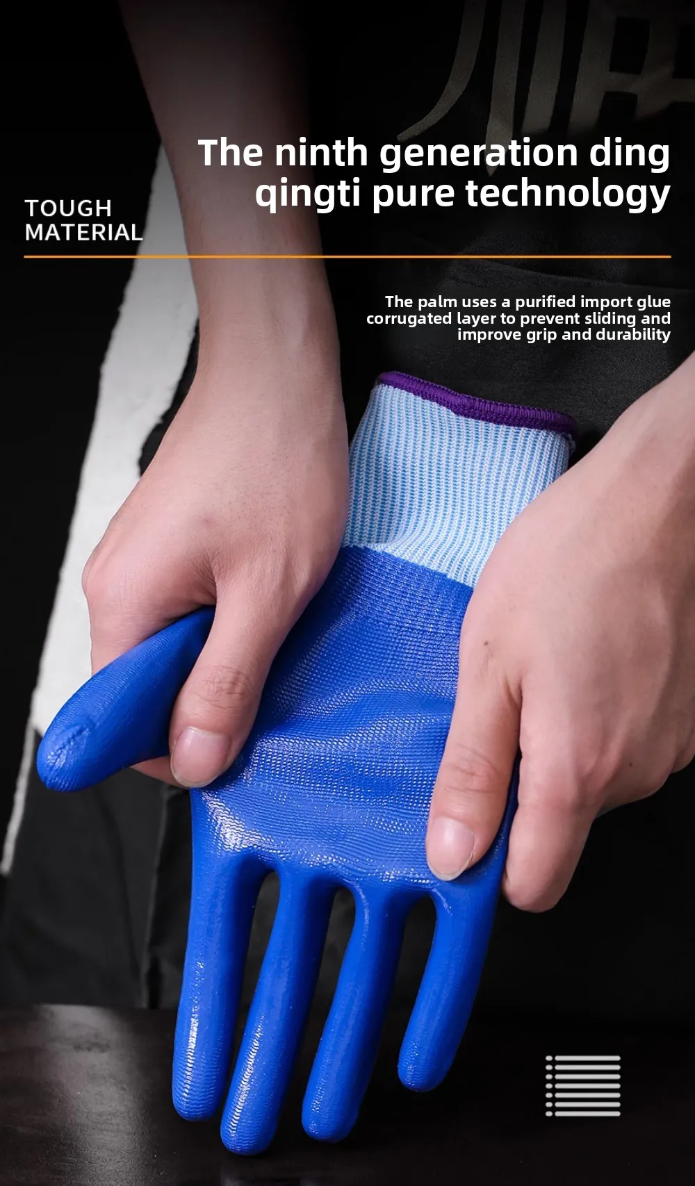 Handschuhe Arbeitsversicherung Arbeit verschleißfeste rutschfeste Nitrilkautschuk Arbeitsplatz Arbeitshandschuhe dünne Goth Guantes de Trabajo Homme