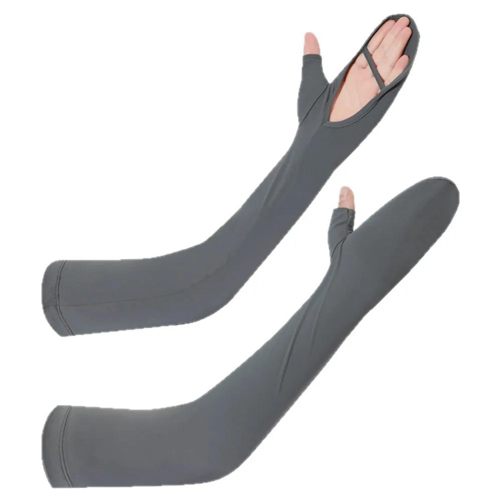 Proteger as mãos mangas de seda gelo envoltório completo braço cobre protetor solar manga anti-uv proteção solar ciclismo manga luvas ao ar livre