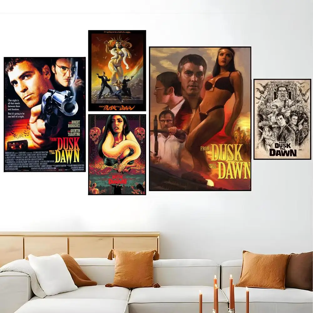 Movie From D-Dusk Till Dawn Poster Modern Aesthetic Wall Art | Minimalist Home Decor  for Bedroom Living Room Gift