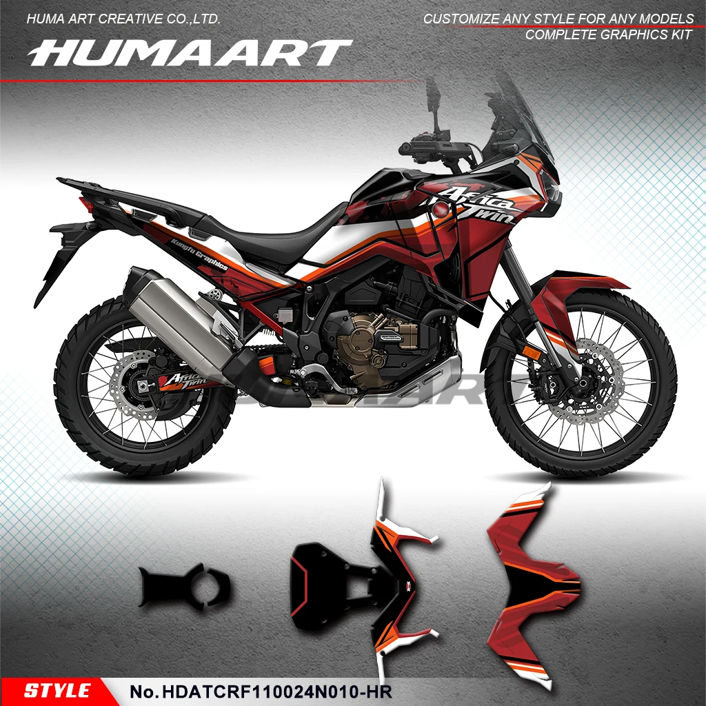 

HUMAART Stickers Complete Motorcycle Decals for Honda Africa Twin CRF 1100L 1000 L 2024 2025, Restyled, HDATCRF110024N010-HR