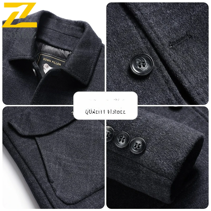 COMXZ Luxury Men Down Jacket Thickened Outdoor Work Warm Long Puffer Jackets Business Casual Cold Resistant Autumn Winter Coat
