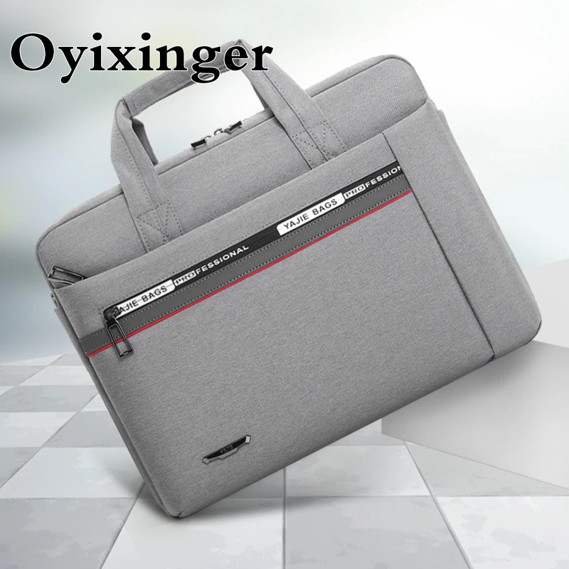 Oyixinger 2024 Nieuwe Heren Aktetas Grote Capaciteit Oxford Doek Business 15 Inch Computertas Mode Reis Handtas Schoudertas