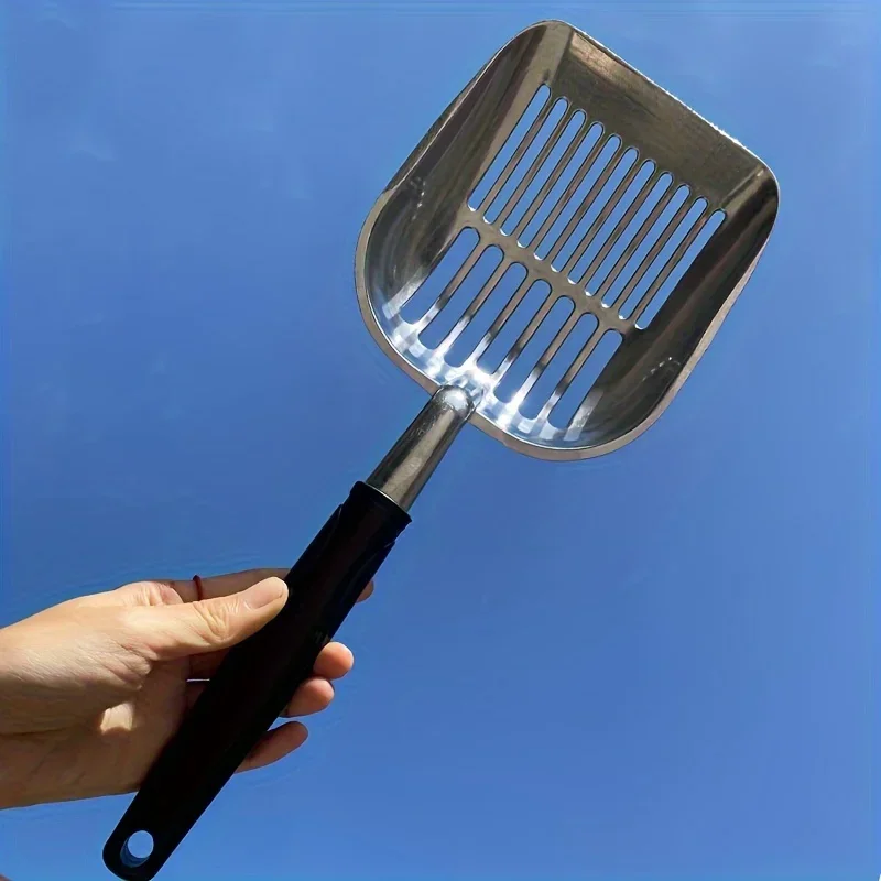 Stainless steel cat litter scoop, large hollow out, easy to clean dropper, metal toilet scoop, dropper tool