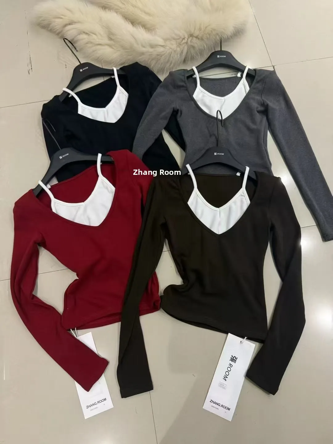 Coreano sle longo sve fce forrado fino ajuste ort t irt feminino inverno thiened oulder pad casual algodão topo