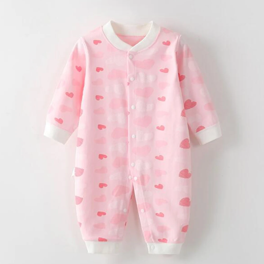 Long Sleeve Baby Rompers For Girls Cotton Spring Autumn Baby Boy Valentines Clothes Floral Cute Pattern Infant Jumpsuit