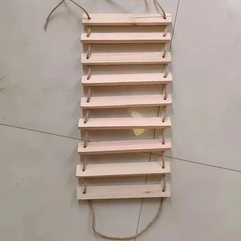 

Solid Wood Cat Scratcher 80CM Climbing Frame Soft Ladder Hemp Rope Scratching Post for Cat Multi-level Pet Climbing Supplies