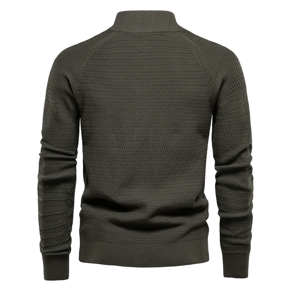 AIOPESON Knitted Mens Cardigan Cotton High Quality Button Mock Neck Sweater for Men New Winter Fashion Designer Cardigans Men