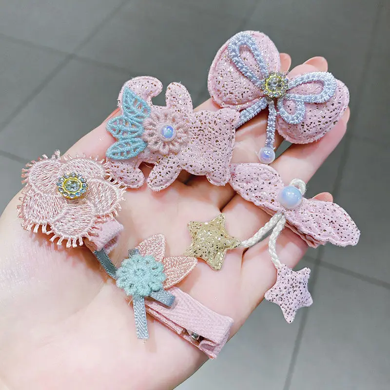 Horquillas con lazo de encaje para bebé, pinzas para el pelo con flores bonitas, pasadores para el pelo para niña, accesorios para el cabello para