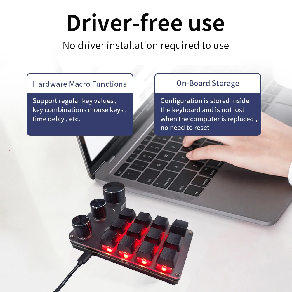 12 مفتاح 3 مقابض برمجة لوحة مفاتيح ماكرو مخصصة RGB مفتاح واحد نسخة كلمة المرور لصق حتى 18 حرف لوحة مفاتيح ميكانيكية Hotswap #3