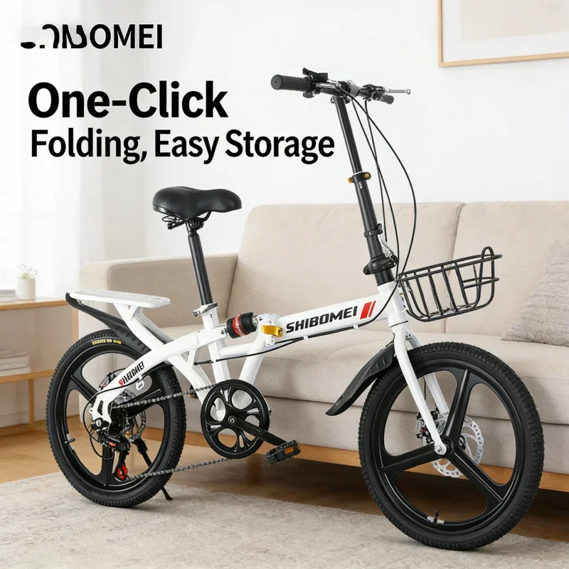 

White Manufacturer16 201-Inch Folding Bicycle with Integrated Wheel Disc Brake & Shock Absorption Variable Speed