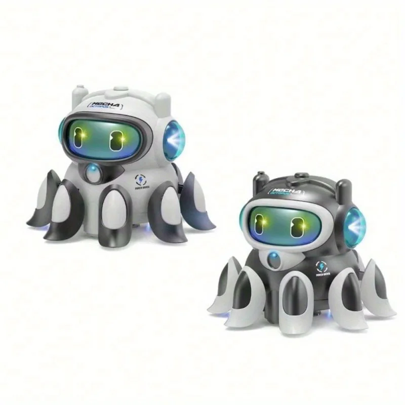 Electric Octopus Crawling Mechanical Moving Toy Automatic Obstacle Avoidance Animal Walking With Music Lighting For Kid Gift