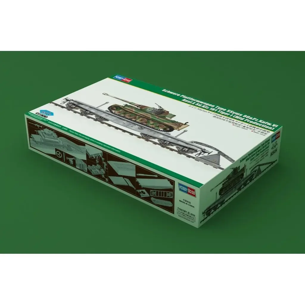 HobbyBoss 82934 1/72 Schwere Plattformwagen Type SSyms 80&Pz.Kpfw.VI Ausf.E Sd.Kfz.181 Tiger I- Scale Model Kit