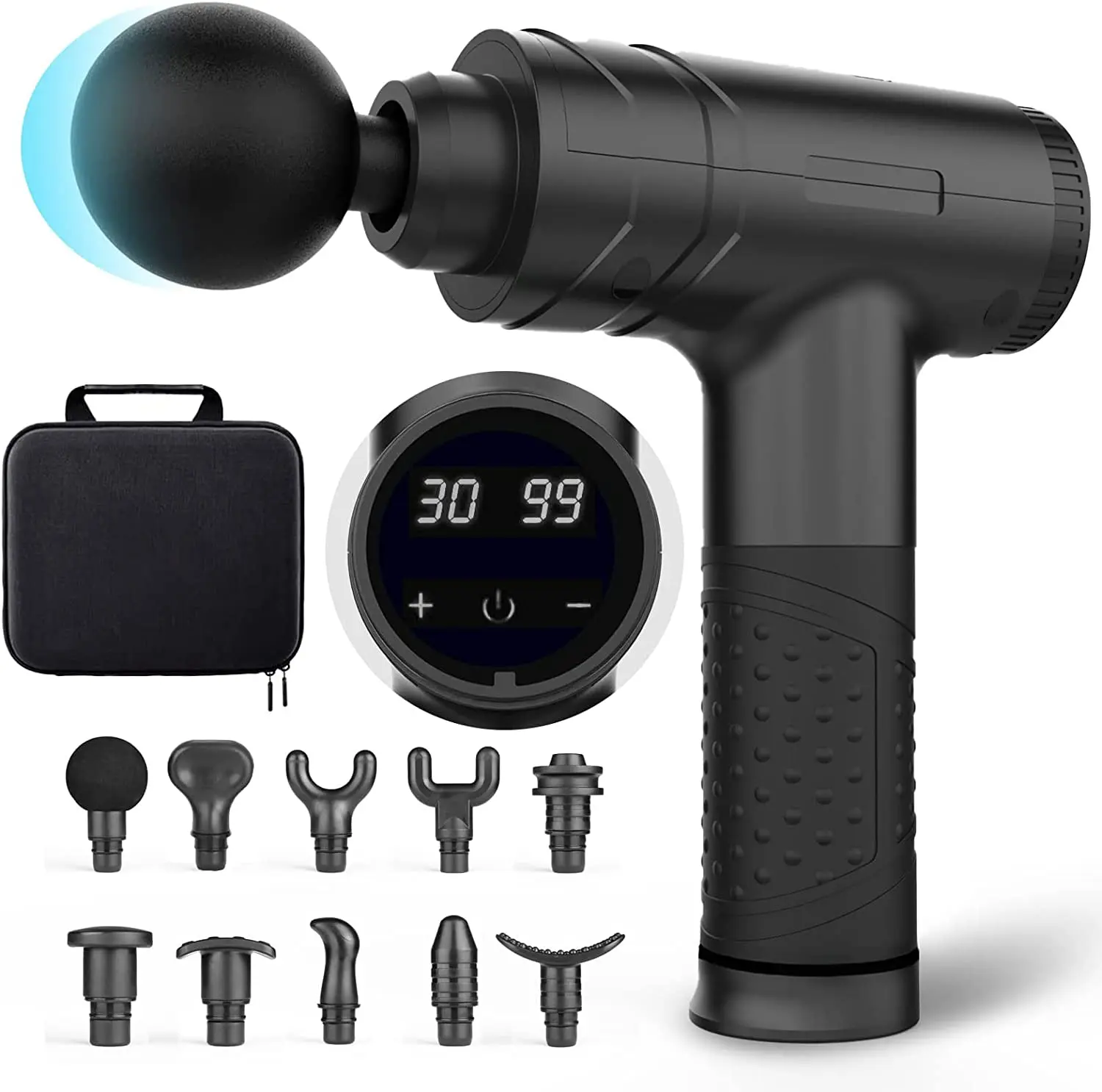 Massage Gun,Portable Massage Gun for Muscle Relieve,Hand Held Massager with 30 Variable Speed for Myofascial Release