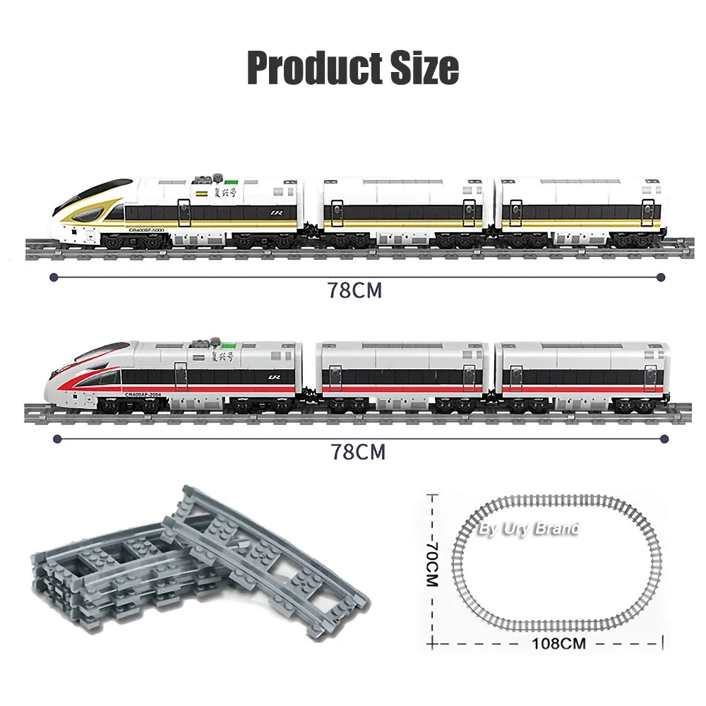 RC City Steam Train Model Railway With Power Function Building Blocks Bricks Assembly Fit 10219 21006 Toys Birthday Gifts