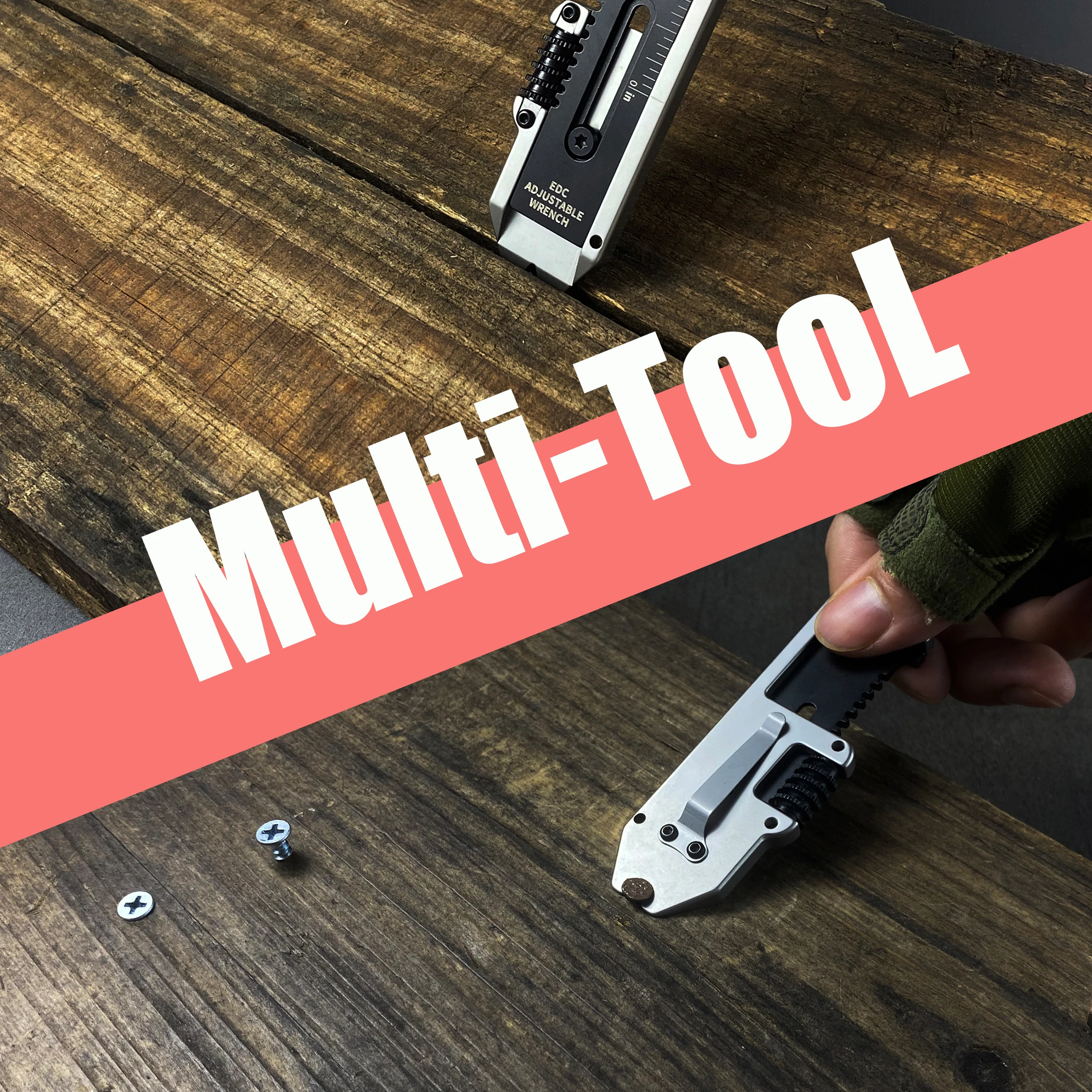 Multifunktionaler Mini-Brecheisen 9-in-1 Multitool Verstellbarer Schraubenschlüssel EDC Messlineal Hebelwerkzeug Taschen-Outdoor-Camping-Werkzeug – Detail 3