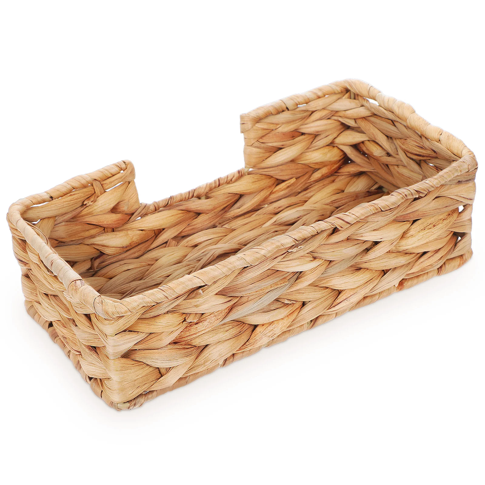 Rustic Woven Straw Tissue Box Lightweight Portable Easy Access Robust Construction Versatile Storage Rectangle Holder Guest