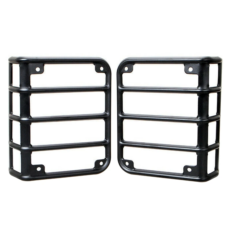 

2PCS Car Steel Exterior Tail Light Lamp Tail Light Frame Tail Light Lamp Hood Cover For Jeep Wrangler JK 07-17