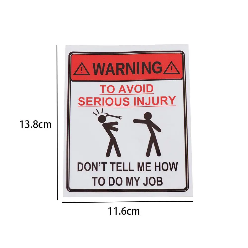 2PCS Serious Avoid Car Sticker Dont Tell Me How To Do My Job Waterproof Warning