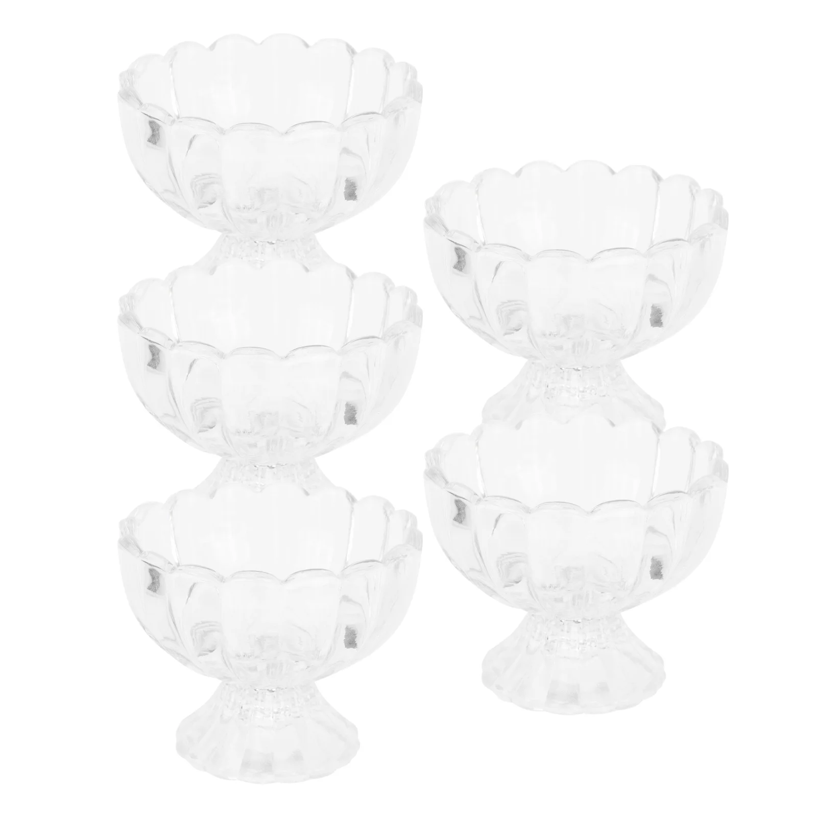 5 Pcs Ice Cream Cup Pudding Glass Cocktail Glasses Smoothie Condiment Transparent