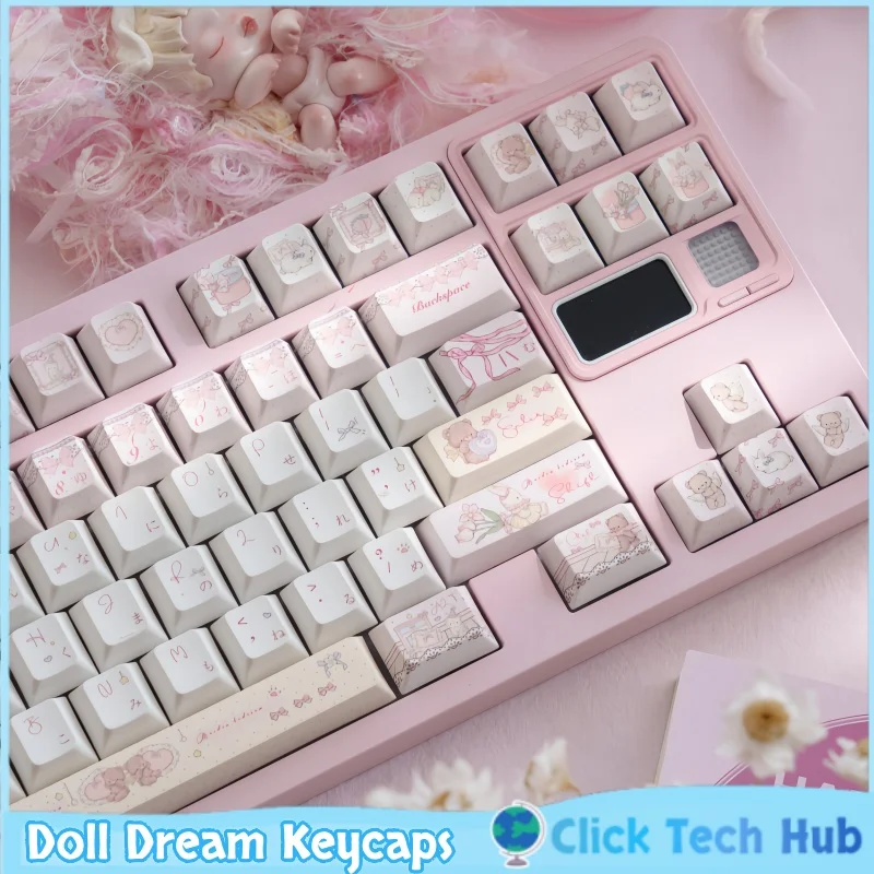 

Doll Dream Keycaps Japanese Root Rootless 139 Key Cherry Soa High Pbt Material Customized Mechanical Keyboard Keycaps Gifts