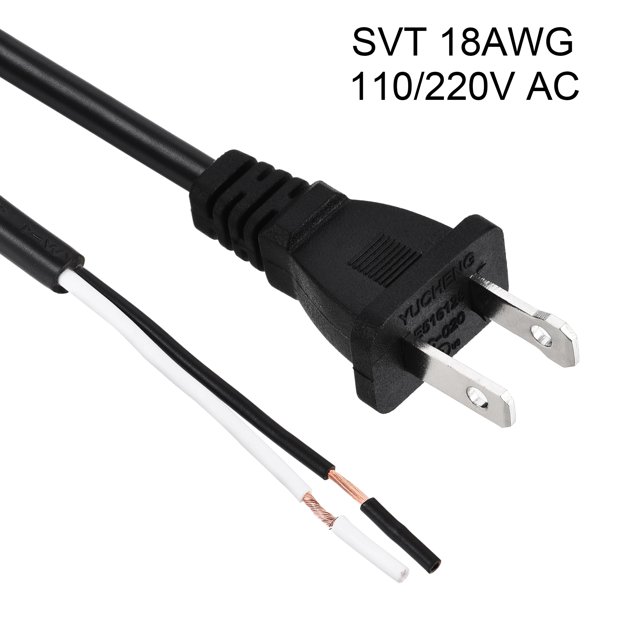 3Pcs 1.8m/3.5m US Plug Lamp Cord with/without Switch SPT-2/SVT 18AWG Power Wire Black Replacement Lamp Repair Part UL Listed