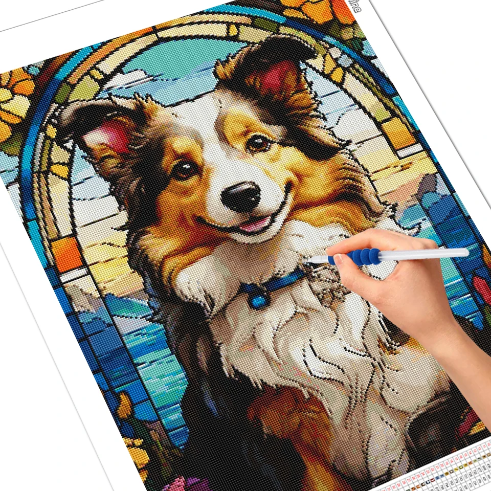 EverShine Novelty 2024 Diamond Painting Dog Cross Stitch Mosaic Animal Stained Glass Complete Kit Embroidery Cartoon Wall Art