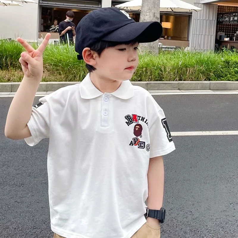 Boys POLO Shirt Fashion Korean style Short Sleeve Summer T-shirt Children\'s Clothing Casual School Boy Sport Outwear Tee 4-12Y