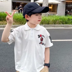 Boys POLO Shirt Fashion Korean style Short Sleeve Summer T-shirt Children's Clothing Casual School Boy Sport Outwear Tee 4-12Y