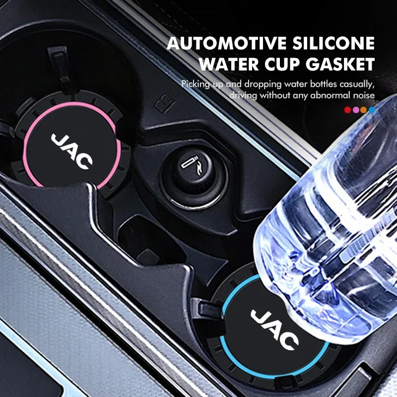 Silicone Anti-Slip Car Cup Coaster Beverage Coaster Mat Auto Accessories For JAC JS4 JS6 J7 JS8 Pro E30X RF8 J3 J5
