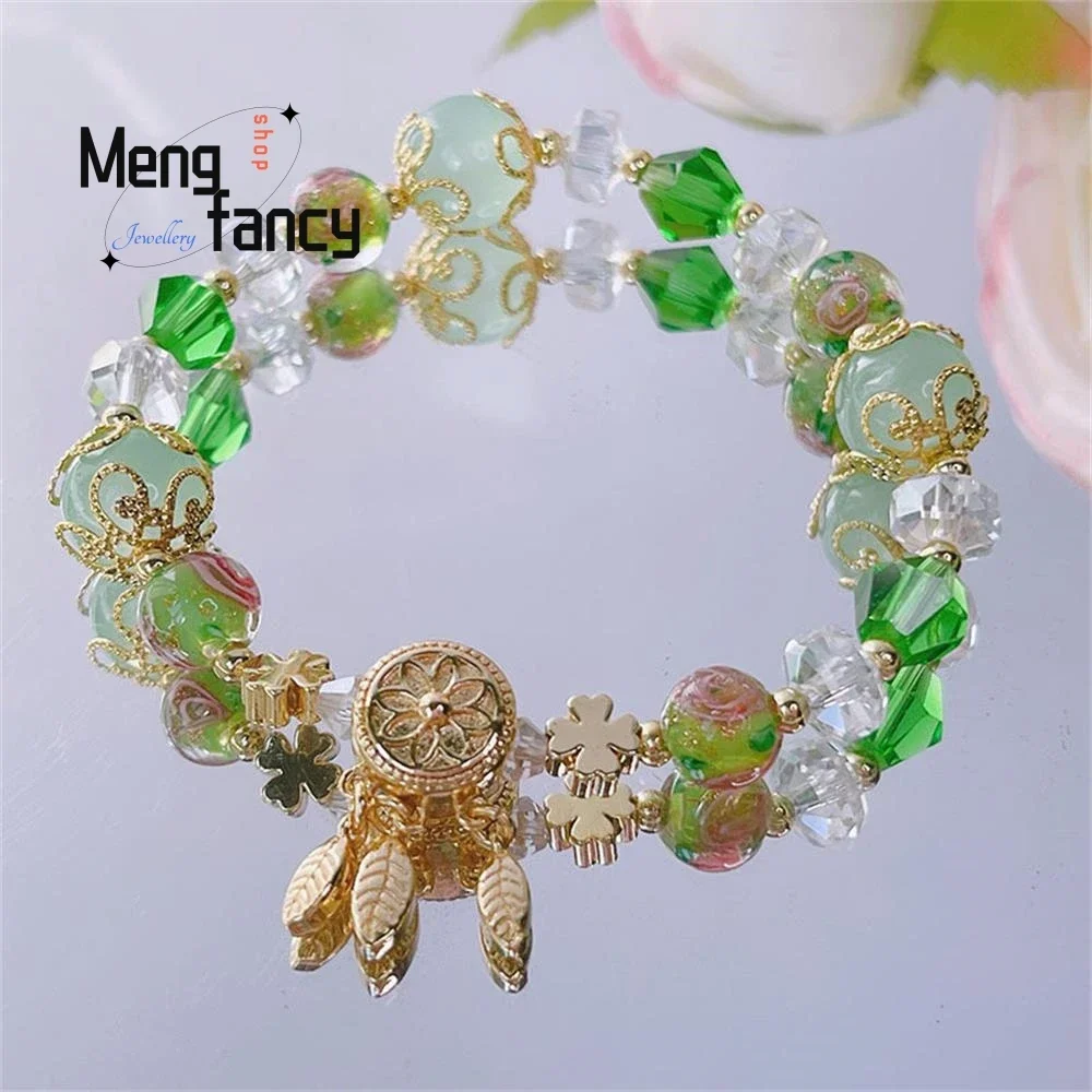 

New Super Fairy Crystal Personality Dreamcatcher Bracelet Hand String Mori Girl Wind Hand Ornaments Exquisite Fashion Jewelry