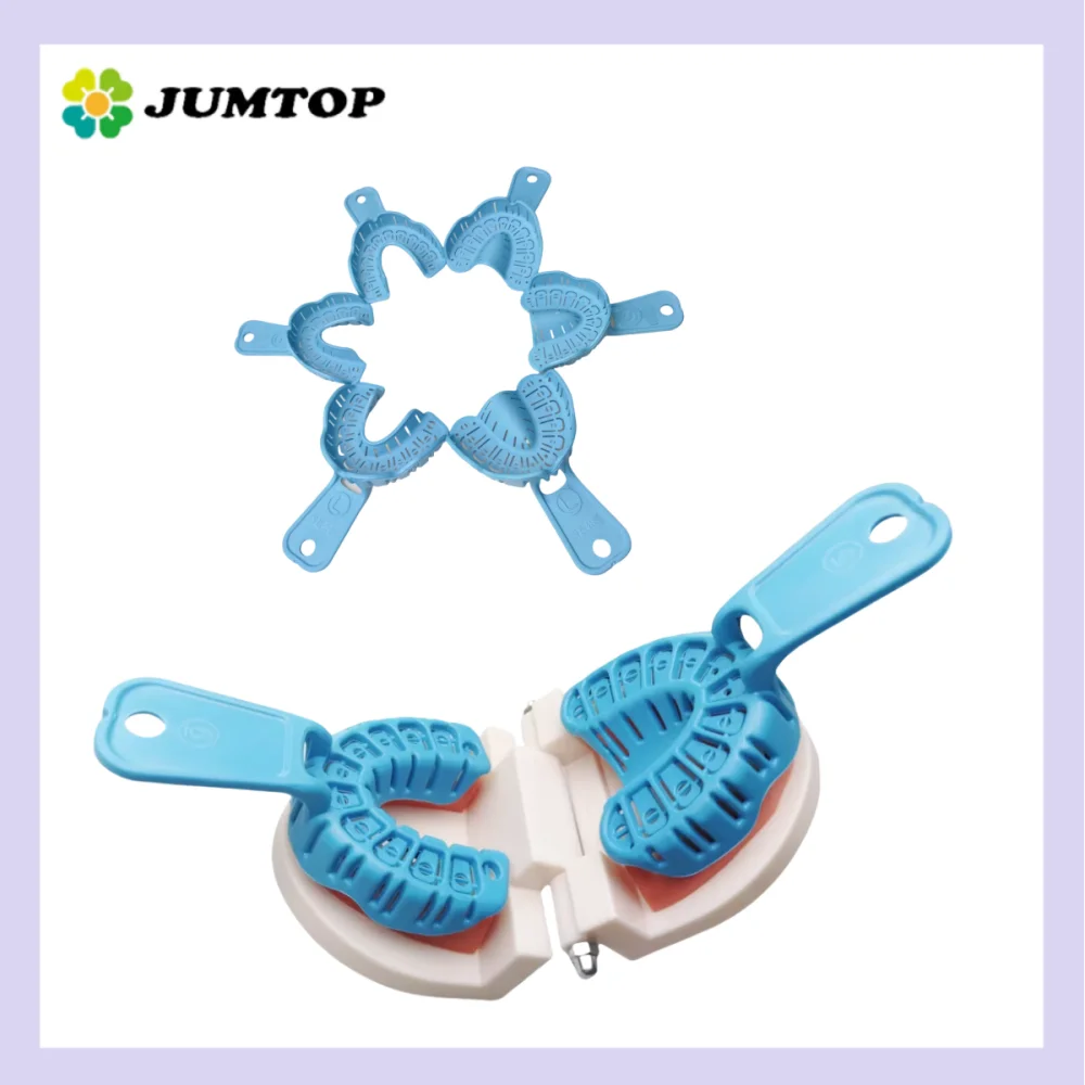 2PCS Dental Impression Trays - Upper/Lower Orthodontic and Implant Disposable Plastic Trays for Clinical Dental Applications