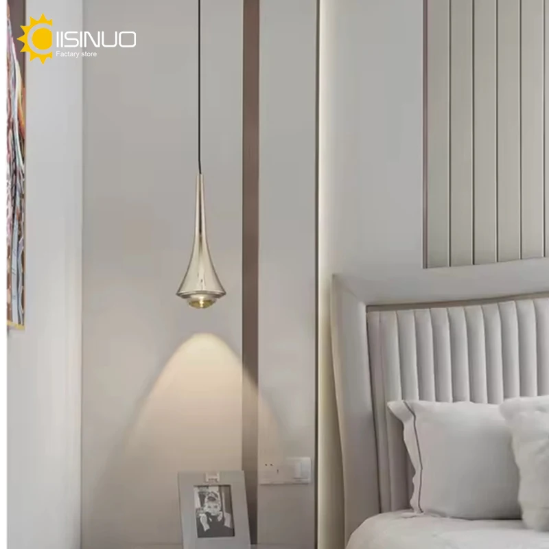 LED Adjustable Pendant Light Touch Dimmable Beside Light Mirror Lamp Aluminum Home Decor For Kitchen Island Dining Room Bar Cafe