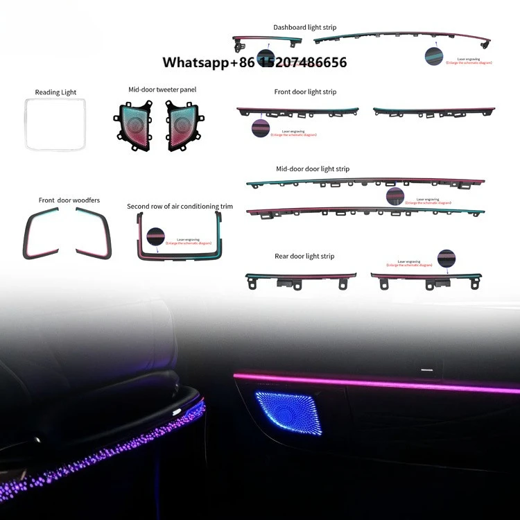 Glefon Wholesale Car Ambient Light for  Alphard/Vellfire 40 Series 2024-2025 64 Colors App Control Atmosphere Lamp