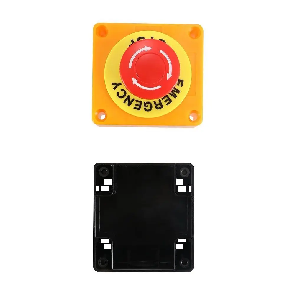 Red Sign Push Button Switch Mushroom Cap Plastic Industrial Emergency Stop Switch Lockable Emergency Stop Button