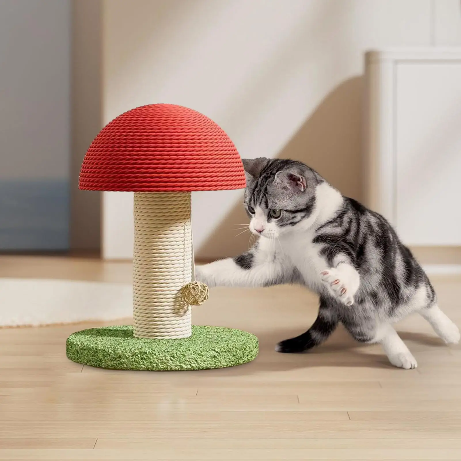 Kratzbaum für Katzen, pilzförmiger Sisalturm, hoher Kratzbaum für Katzen, Kätzchen, Übung, geistige Stimulation, physikalisch