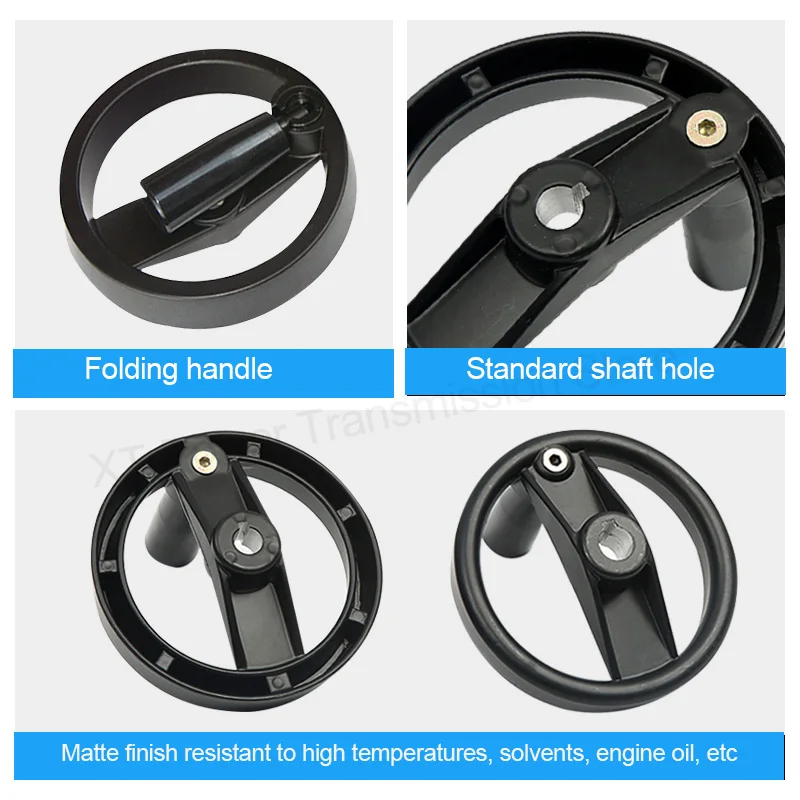 1Pcs 100 125 160 200mm Aluminum Alloy Handwheel Foldable Bakelite Handle Round Double-Spoke 3D NCN Machine Tool Accessories