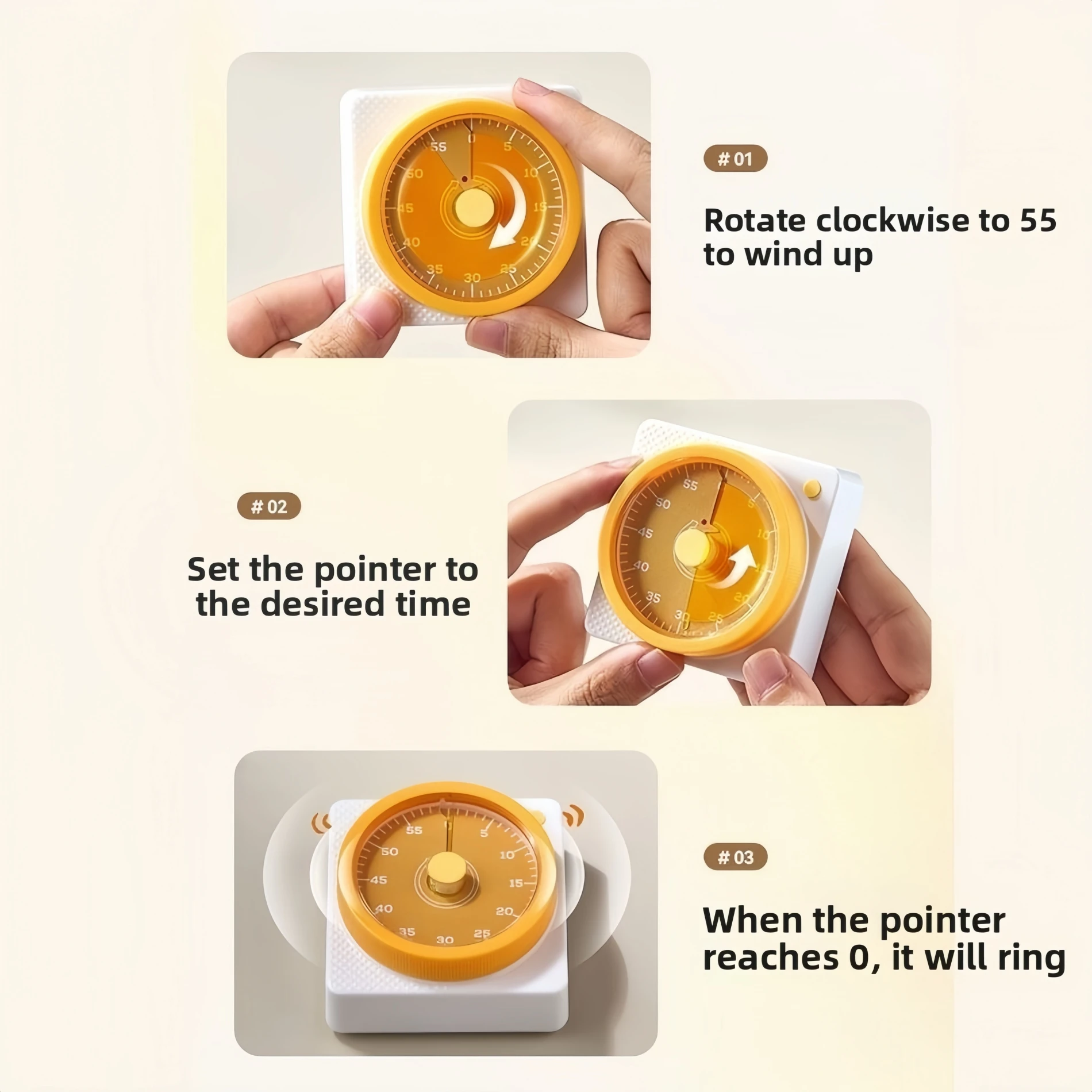 مريحة 60 دقيقة مؤقت بصري التصور الصامت مؤقت تنازلي بصوت عال إدارة الوقت المطبخ مؤقت طبخ مكتب المطبخ