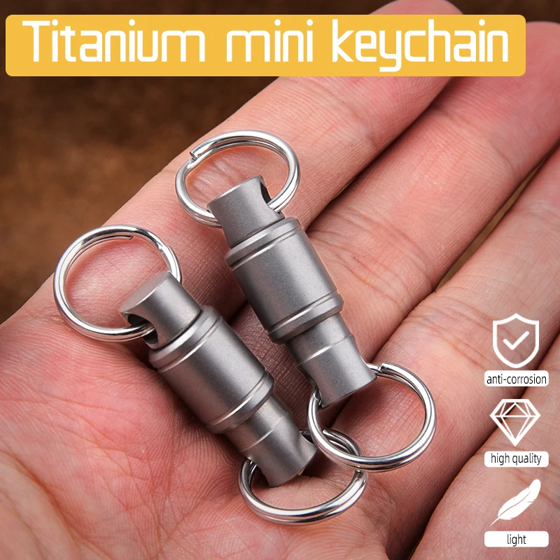 Titanium Alloy Keychain Double Ring Detachable Keychain Outdoor Quick Release Key Multifunctional Mini Keychain EDC