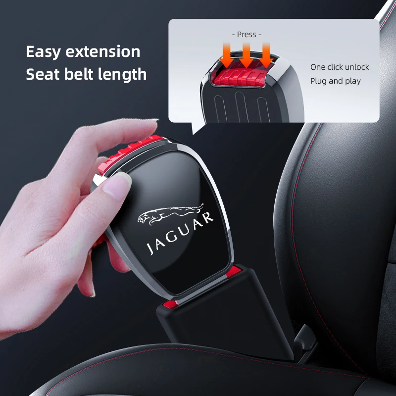 Car Seat Belt Clip Extender Metal Badge Lock Buckle For Jaguar XE XF XJ F-Type F-Pace XKR XEL XFL S F XK XJL XJ6 XJS E-Pace