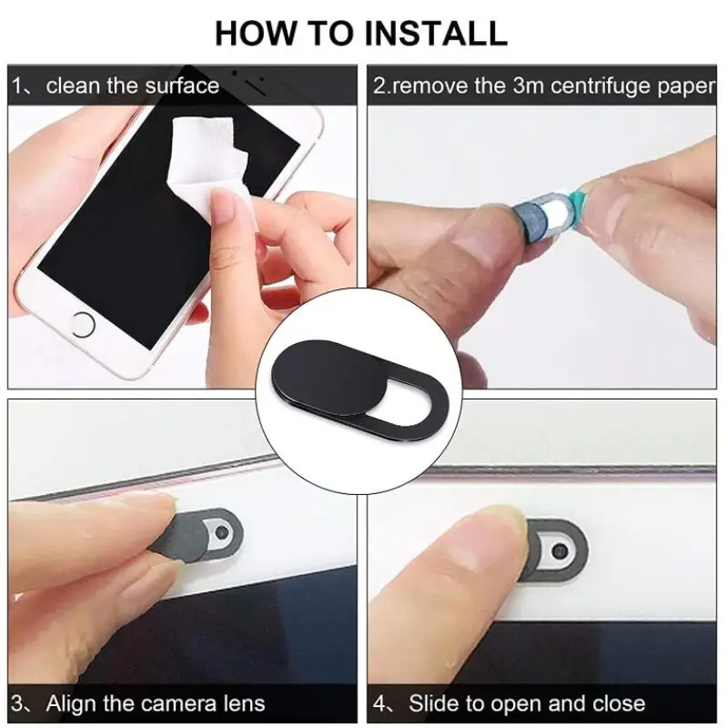 5 szt. Osłona aparatu Przesuń kamerę internetową Rozszerzona kompatybilność Chroni prywatność online Mini rozmiar Ultra cienki do laptopa iMac HCCY
