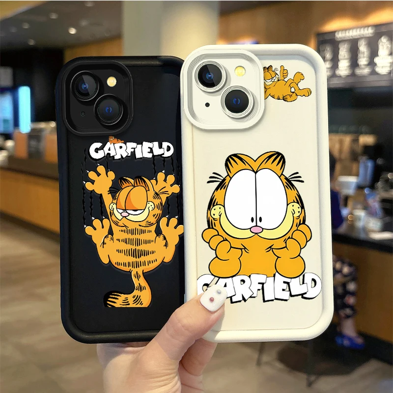 Funny Cute Cartoon G-Garfields Phone Case For iPhone 16 Pro Max Case 15 14 13 12 11 Pro XR X XS Max 8 7 Silicone Dustproof Cover