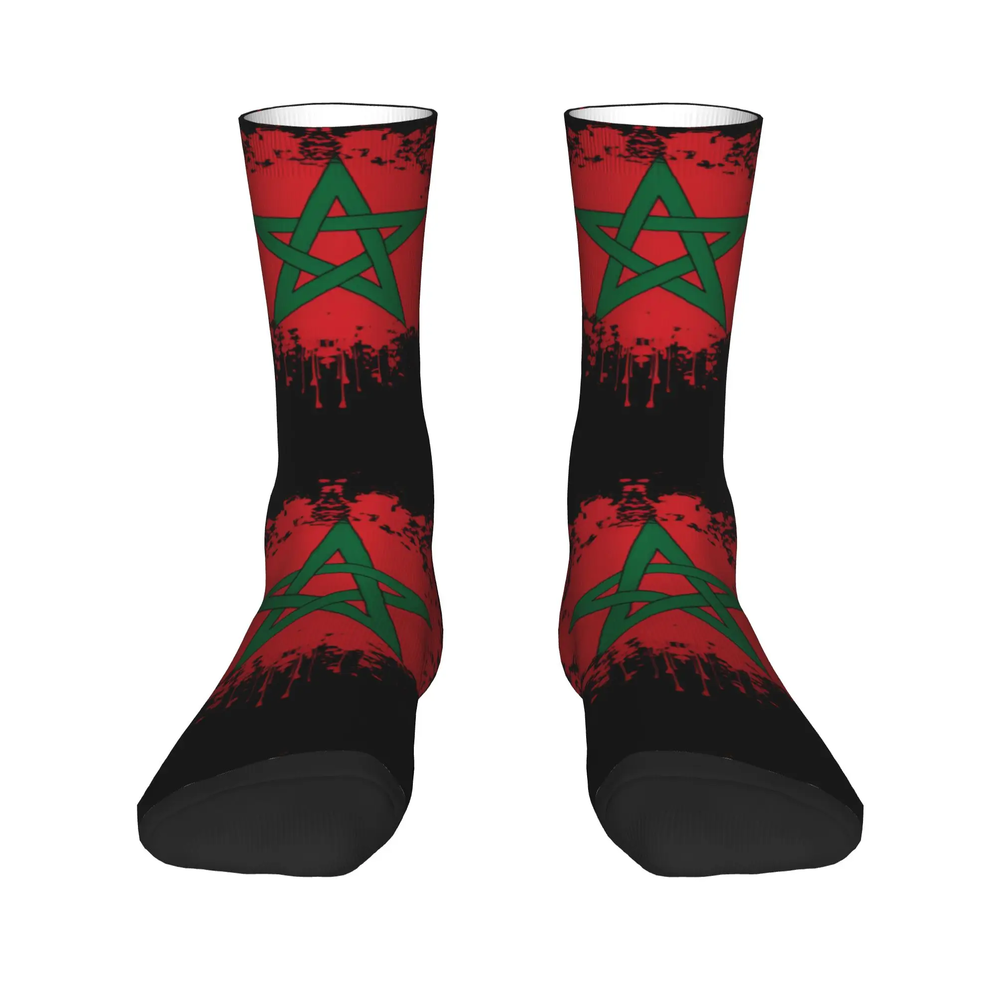 

Marokko Morocco Flag Dress Socks Men's Women's Warm Breathbale Warm Moroccan Crew Socks