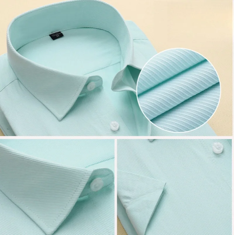 남성용 얇은 반팔 셔츠, 비즈니스 캐주얼 하이 퀄리티, 다리미 없는 패션, 면 플러스 사이즈, 단색, 용수철 여름, 6XL7XL8XL