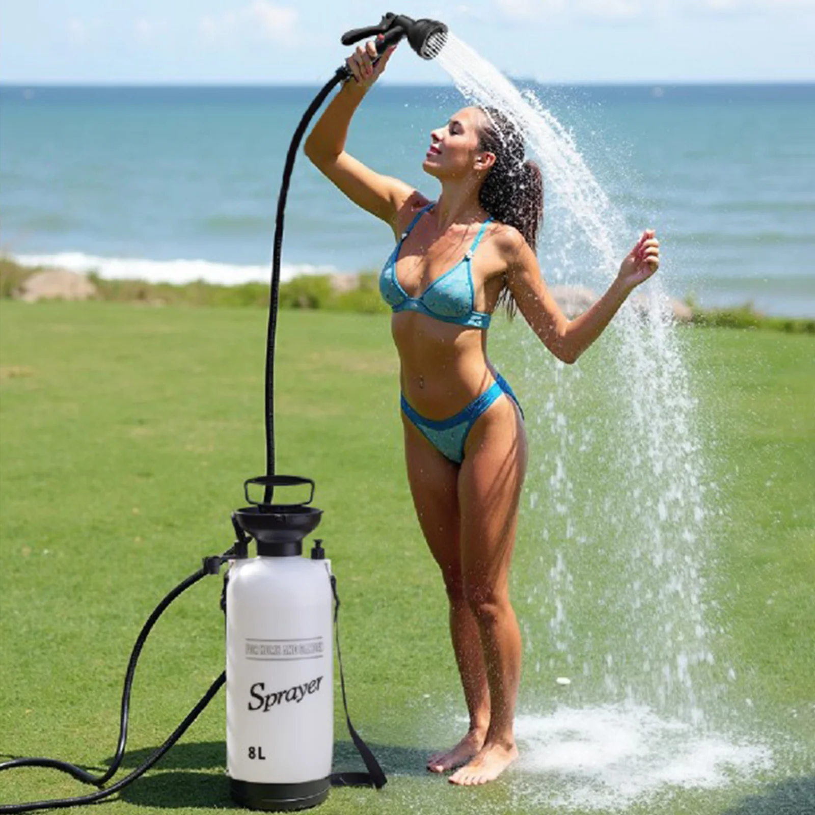 Camping Shower with 3 Meter Long Hose Portable Water Sprayer Multi-Functional Shower Pump for Hiking Traveling Garden Beach