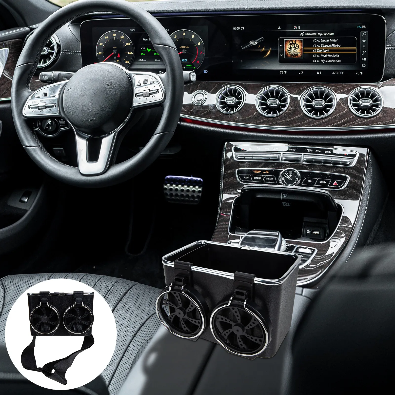 

Органайзер для автомобильного сиденья, ящик для хранения в центральной консоли, регулируемый подстаканник, дизайн с разделителями большой вместимости, практичность, тонкая работа.