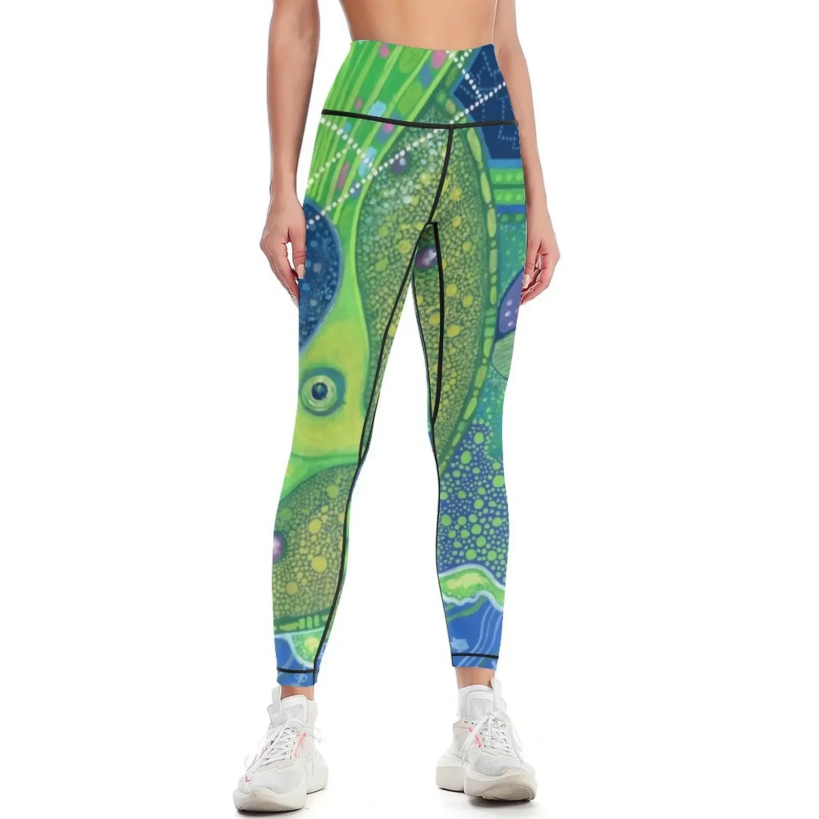 Dream of the Fullmoon, Mermaid Fish Ocean Surreal Fantasy, Leggings sports for Womens Leggings