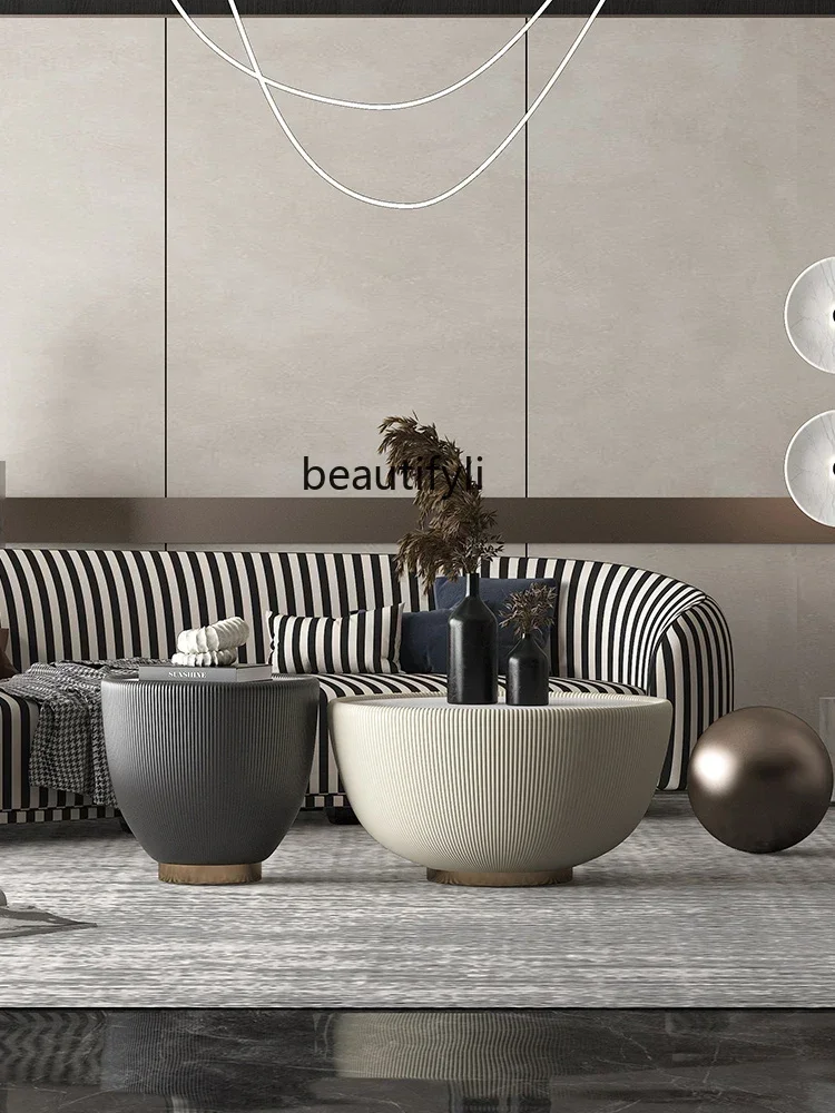 

lhyE1001 ss новый журнальный столик круглого размера для гостиной, дома, маленькой квартиры, каменная тарелка, журнальный столик, современный креативный чайный столик Co